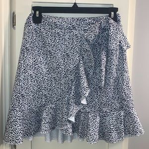 Black & White Ruffled Wrap Skirt